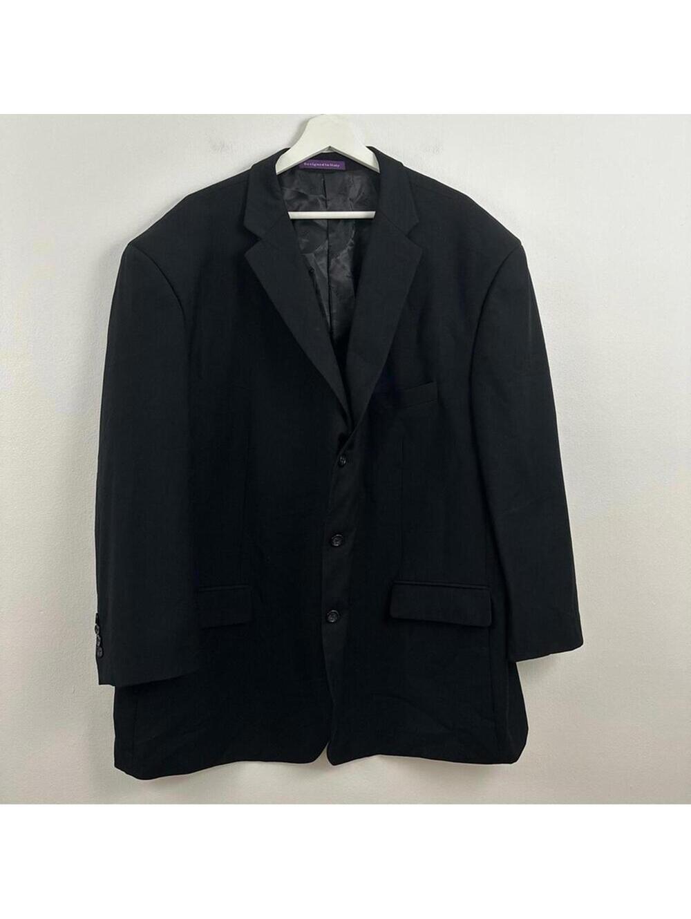 Vinci Men’s Black Button Down Long Sleeve Blazer Size 54L